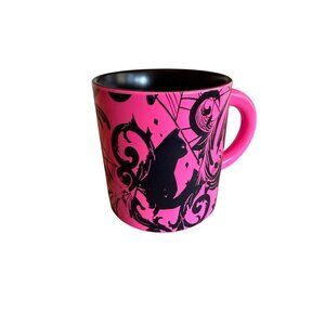 Starbucks Pink & Black Ceramic Coffee Mug 14 Fl. Oz. Decorative Design With Insi